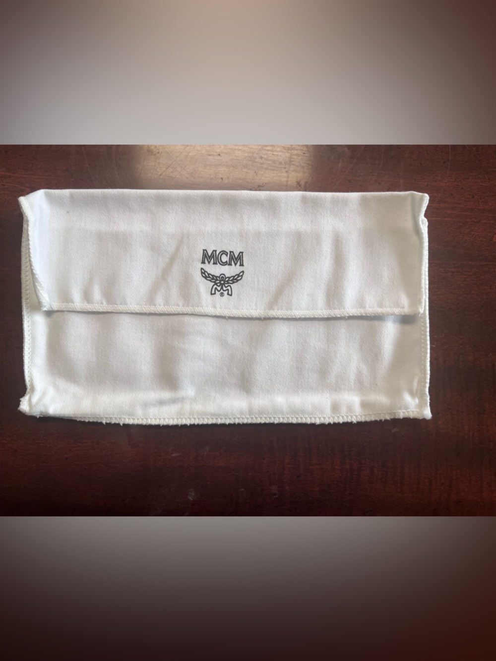 MCM White Logo Clutch Dust Pouch
